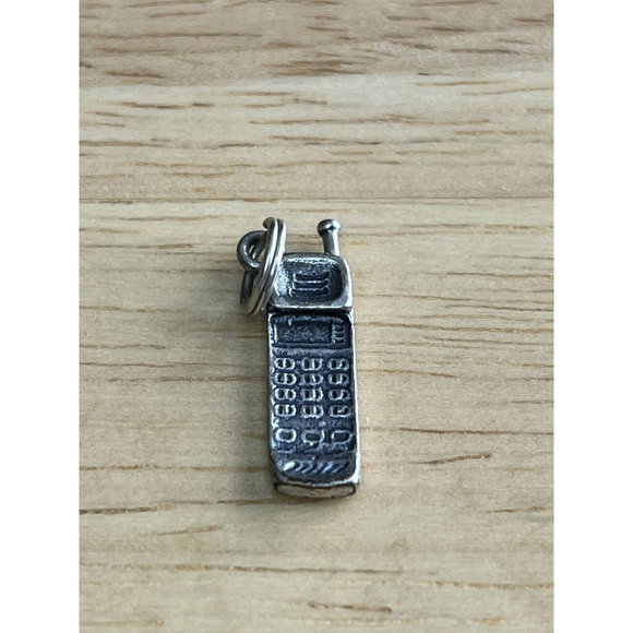 Sterling Silver Cell Phone Charm 925 - Picture 3 of 5